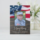 Patriotic USA Flag Veteran Foto Gedenkfeier Dankeskarte (Stehend Vorderseite)