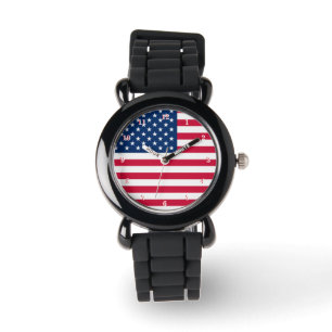 Patriotic USA Flag Watch Armbanduhr
