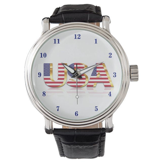 Patriotic USA Flag Watch Armbanduhr (Vorderseite)