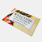 Patriotic USA Flag WELCOME Fußmatte (Schrägansicht)
