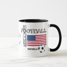 Patriotic USA FLAG World Soccer Monogram