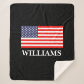 Patriotic USA Flagge Custom Sherpa Vlies Decke Sherpadecke (Vorderseite)
