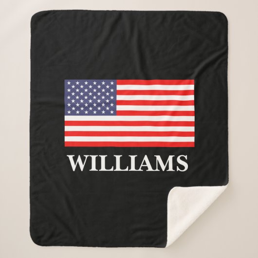 Patriotic USA Flagge Custom Sherpa Vlies Decke Sherpadecke (Vorderseite)