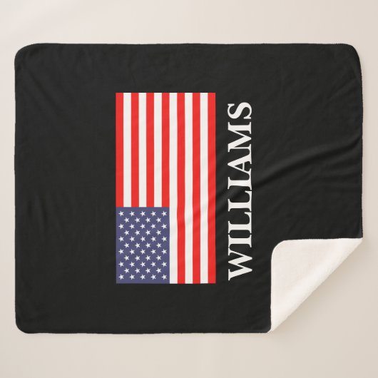 Patriotic USA Flagge Custom Sherpa Vlies Decke Sherpadecke (Vorderseite (Horizontal))