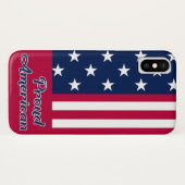 Patriotic USA Flagge stolzes amerikanisches Rot-Bl Case-Mate iPhone Hülle (Rückseite (Horizontal))
