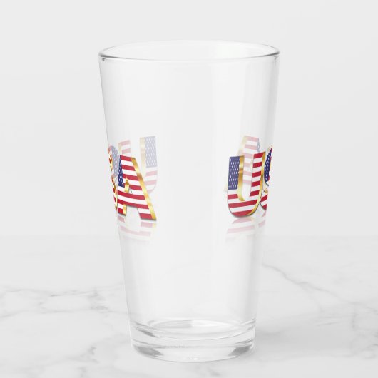 Patriotic USA Flaggenglas Glas (Rechts)