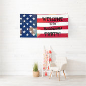 Patriotic USA Flaggenherzen mit Kalligrafietext Banner (Insitu)