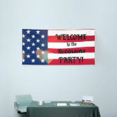 Patriotic USA Flaggenherzen mit Kalligrafietext Banner (Messeveranstaltung)