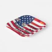 Patriotic USA Flaggenherzen mit Kalligrafietext Pappteller (Gewinkelt)