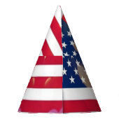 Patriotic USA Flaggenherzen mit Kalligrafietext Partyhütchen (Rückseite)