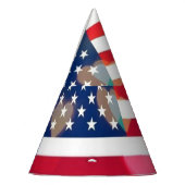 Patriotic USA Flaggenherzen mit Kalligrafietext Partyhütchen (Links)