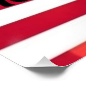 Patriotic USA Flaggenherzen mit Kalligrafietext Poster (Ecke)