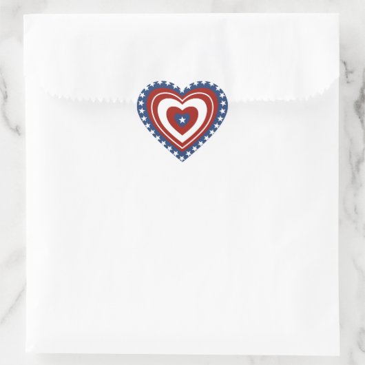 Patriotic USA Heart Herz-Aufkleber (Tasche)