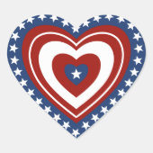 Patriotic USA Heart Herz-Aufkleber (Vorderseite)