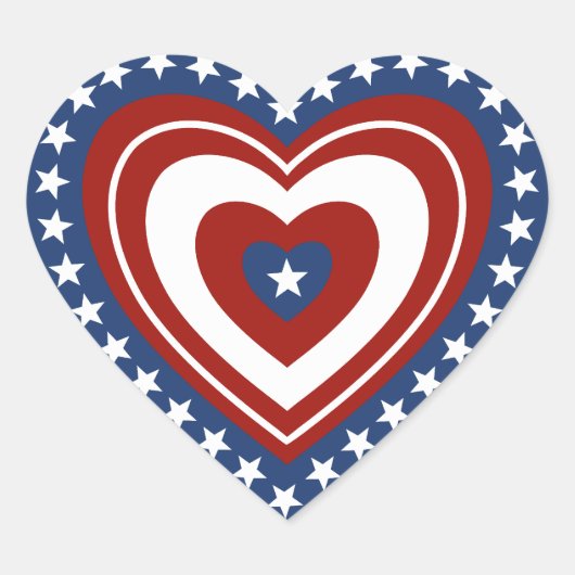 Patriotic USA Heart Herz-Aufkleber (Vorderseite)