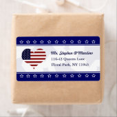 Patriotic USA Herz Flag Custom Shipping Label (Insitu)