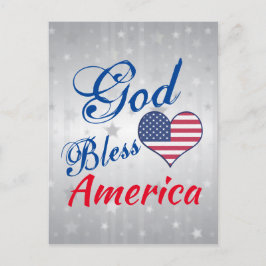 Patriotic USA Herz Gottes segne Amerika Postkarte