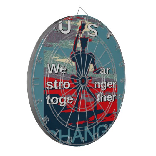 Patriotic USA Hope Graphic Art Print Design Dartscheibe (Vorderseite Links)
