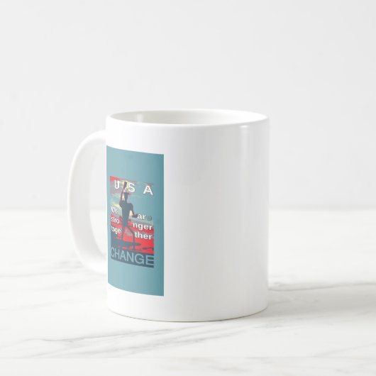 Patriotic USA Hope Graphic Art Print Design Kaffeetasse (Vorderseite Links)