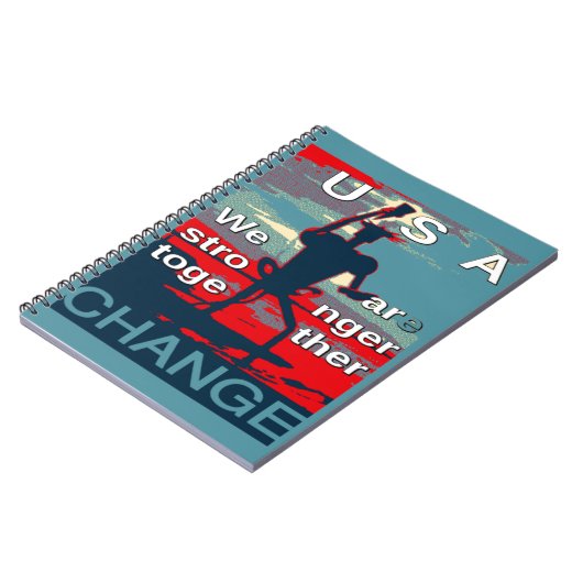 Patriotic USA Hope Graphic Art Print Design Notizblock (Linke Seite)