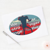 Patriotic USA Hope Graphic Art Print Design Ovaler Aufkleber (Umschlag)