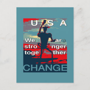 Patriotic USA Hope Graphic Art Print Design Postkarte