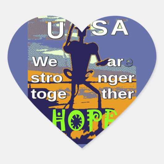 Patriotic USA Hope Graphic Herz-Aufkleber (Vorderseite)