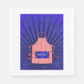 Patriotic USA Koch Red White Blue GRILLEN Cooking Serviette (Vorderseite)