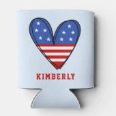 Patriotic USA Liebe Herz Dosenkühler (Rückseite)