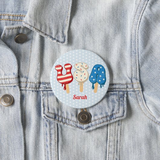 Patriotic USA Liebe Popsicle  Button (Beispiel)