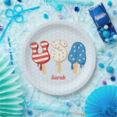 Patriotic USA Liebe Popsicle  Pappteller (Party)