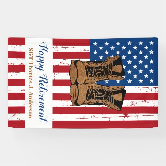 Patriotic USA - Militärisches Ruhestand unter amer Banner (Horizontal)