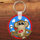 Patriotic USA Monkey Basic Schlüsselanhänger (Vorderseite)