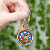 Patriotic USA Monkey Premium Schlüsselanhänger (Hand)