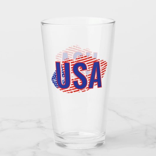 Patriotic USA Monogram Lipstick Kiss Glass Glas (Rückseite)