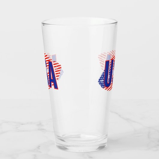 Patriotic USA Monogram Lipstick Kiss Glass Glas (Links)
