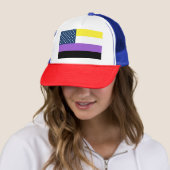 Patriotic USA Nonbinary Flag Truckerkappe (Beispiel)