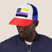 Patriotic USA Nonbinary Flag Truckerkappe (Beispiel)