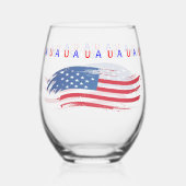 Patriotic USA Painted Flag stroke Weinglas Ohne Stiel (Rückseite)