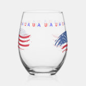 Patriotic USA Painted Flag stroke Weinglas Ohne Stiel (Rechts)