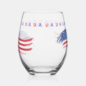 Patriotic USA Painted Flag stroke Weinglas Ohne Stiel (Links)