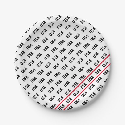 Patriotic USA Pattern Olympischer Sport Spaß Pappteller (Vorderseite)