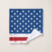 Patriotic USA Personalisiert Name American Flag Badhandtuch Set (Waschlappen)