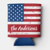 Patriotic USA Personalisiert Name American Flag Dosenkühler (Vorderseite)