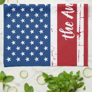 Patriotic USA Personalisiert Name American Flag Geschirrtuch