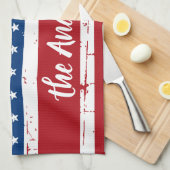 Patriotic USA Personalisiert Name American Flag Geschirrtuch (Viertel Falte)