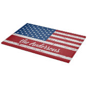 Patriotic USA Personalisiert Name American Flag Schneidebrett (Ecke)