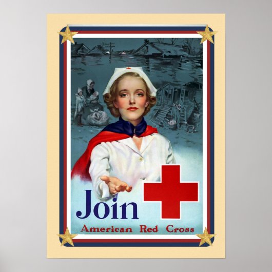 Patriotic USA - Red Cross Join Poster (Vorne)