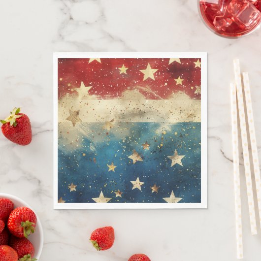 Patriotic USA Red White and Blue Paper Napkins Serviette (Beispiel)