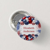 Patriotic USA Rot-Blau-Flaggenmarke Button (Vorne & Hinten)